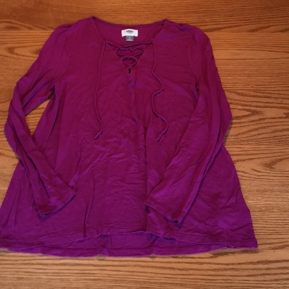 Old navy purple lace up shirt
